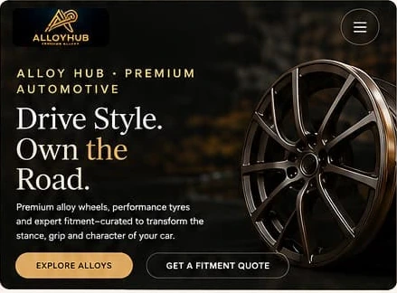 Alloy Hub website homepage screenshot